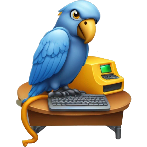 loro mirando un ordenador emoji