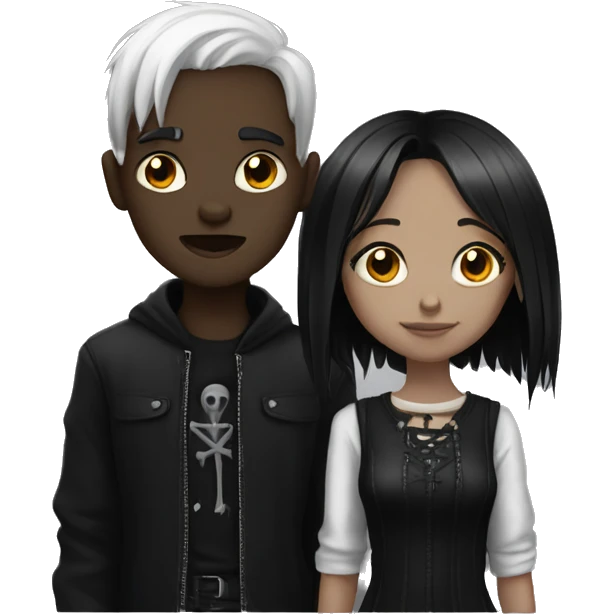 Goth girl and Boy emoji