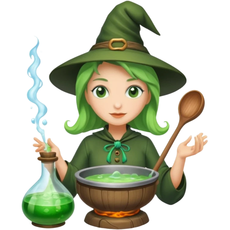 green witch cooking potion emoji