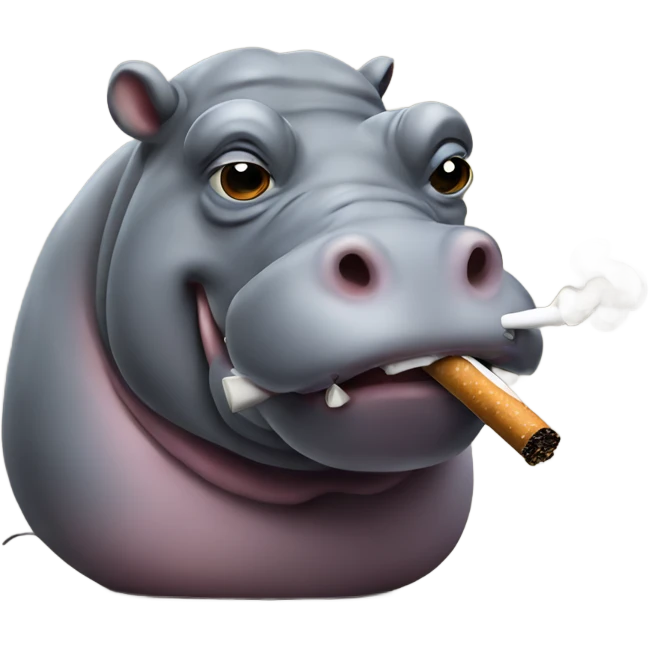 Hippo smoking  emoji