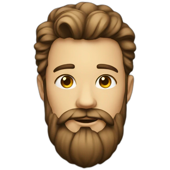 a fair youth with long beard without mustache emoji