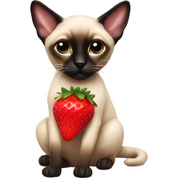 Siamese with red strawberry jumper  emoji