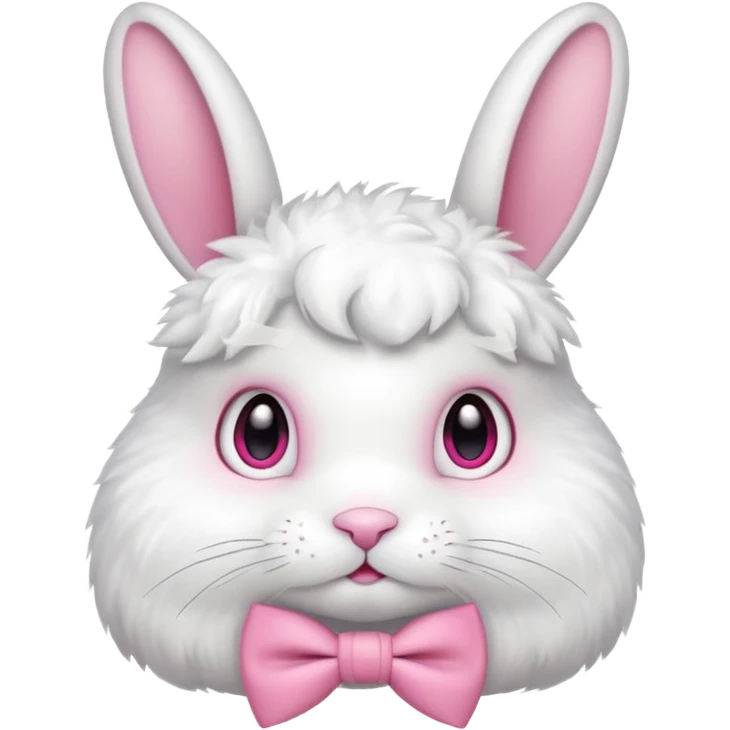 white bunny with pink bowtie emoji