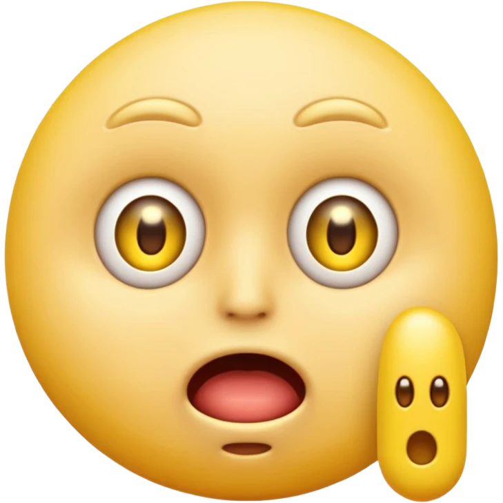 I want the main person to be an emoji with a bunch of phallic-like objects surrounding them, and their face should show fear of them. The main emoji should look more like a standard emoji face though emoji