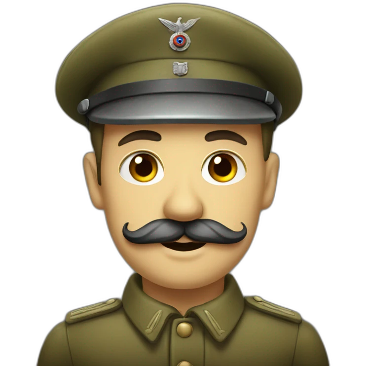 German in ww2 with small moustache emoji