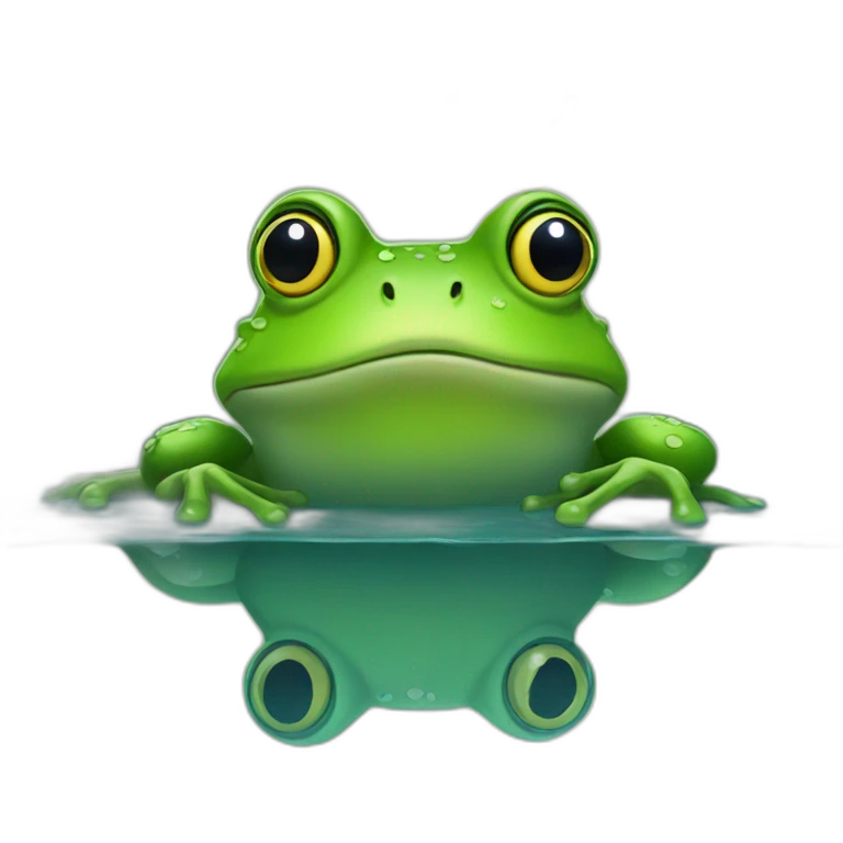 Queen frog in water emoji