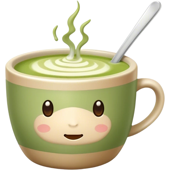 Matcha latte in beige mug emoji