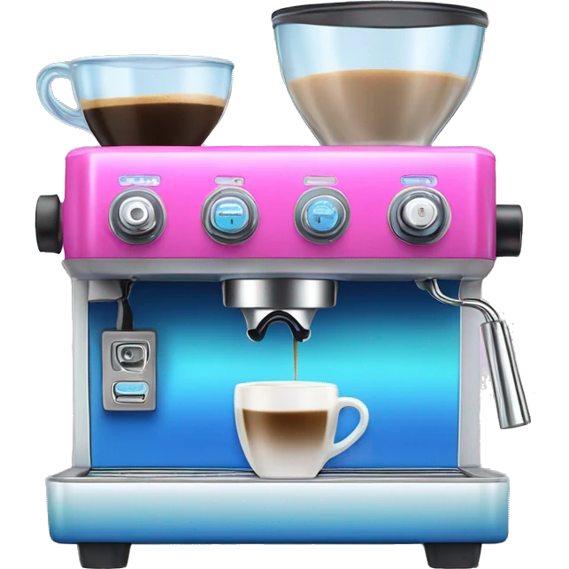 Pink and blue gradient hue espresso machine emoji