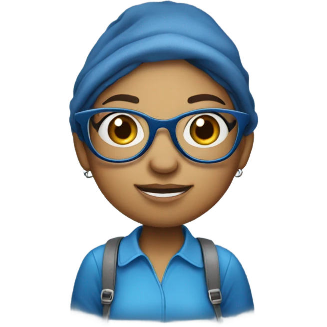 girl toad with clear glasses blue bag emoji