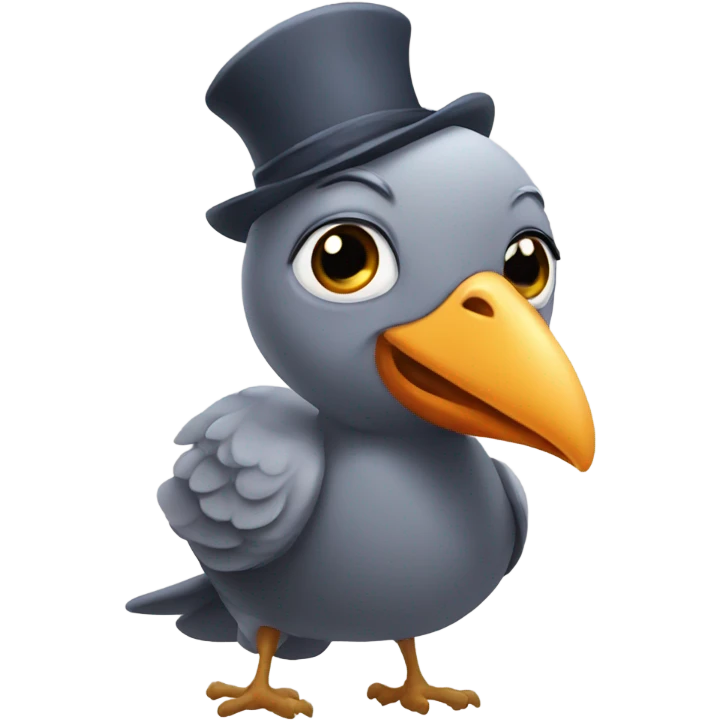 bird with a pigeon hat emoji