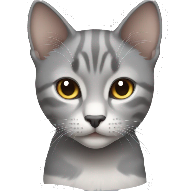 White brunette boy grey cat emoji