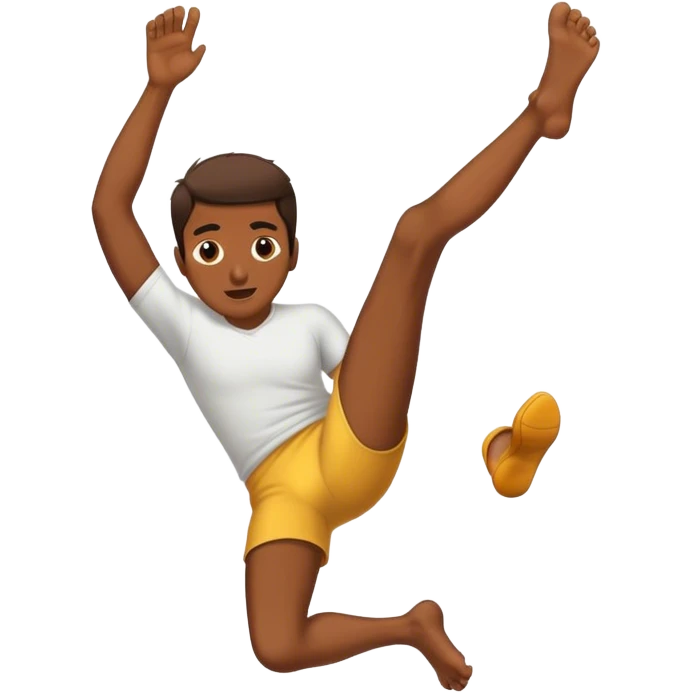 Emoji kicking feet behind head emoji