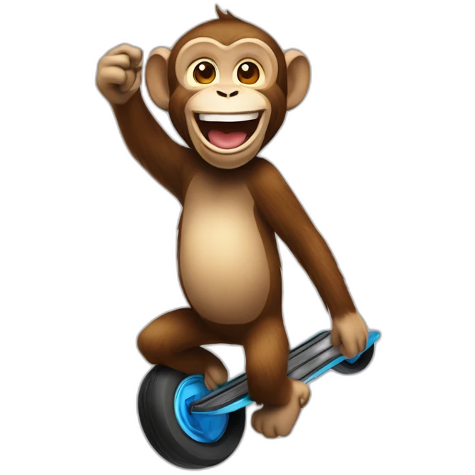 happy monkey with onewheel pint x emoji
