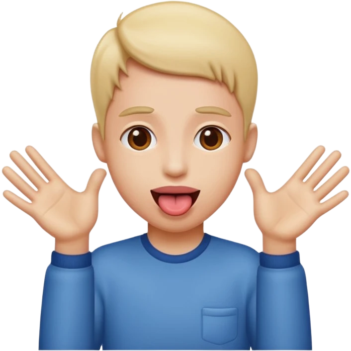 tongue out with hands on the side  emoji