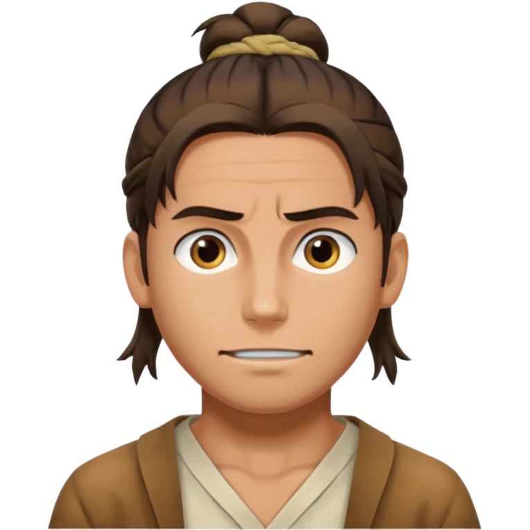eren jeager with hair Half-up man bun emoji