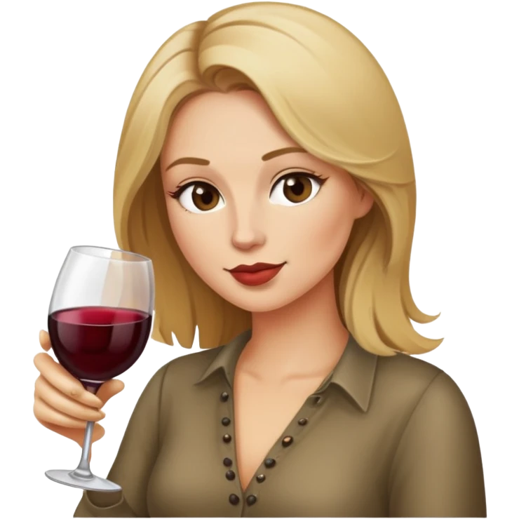 Dirty blonde woman drinking Wine  emoji