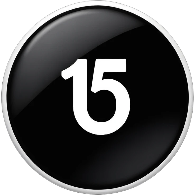 The number 15 in a black circle emoji