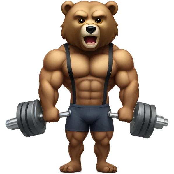 muscle bear trainig with dumbels emoji