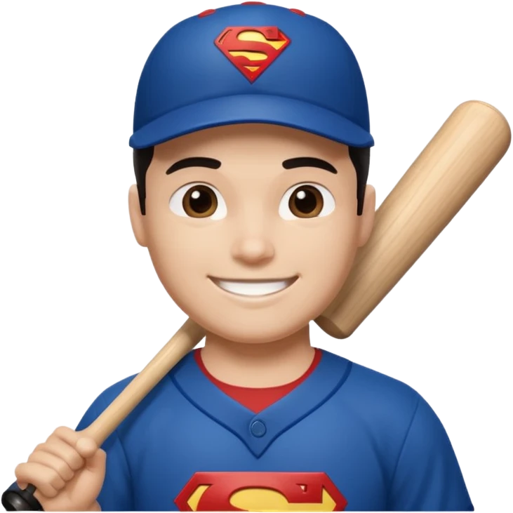 Baseball super man emoji