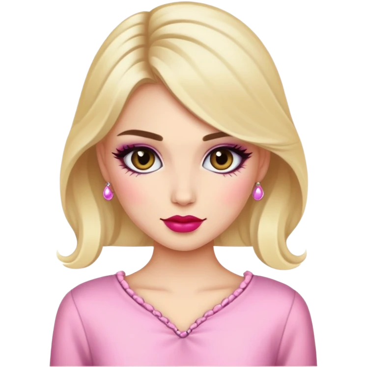 Girly girl with makeup and fashionable clothes emoji
