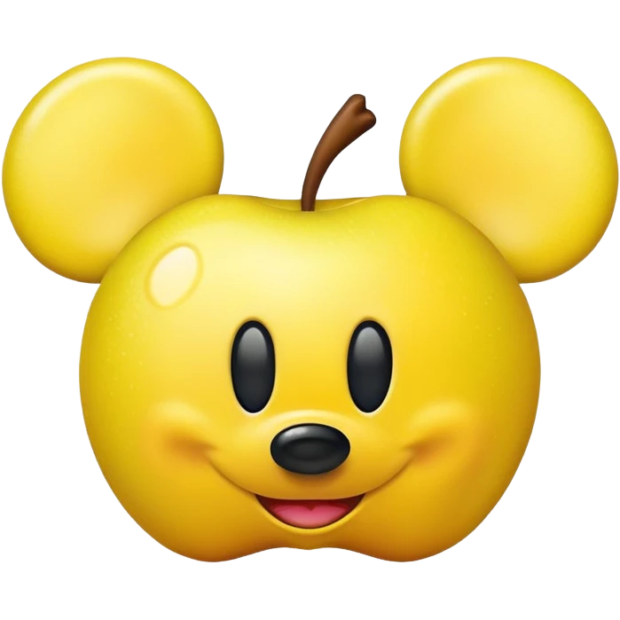 yellow apple emoji with disney mickey ears emoji