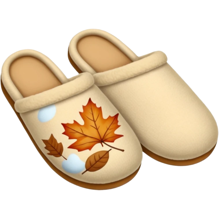 cozy beige autumn slippers emoji