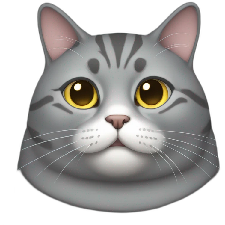 Fat grey cat emoji