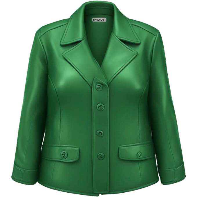 Green oversize womens open button up leather jacket  emoji