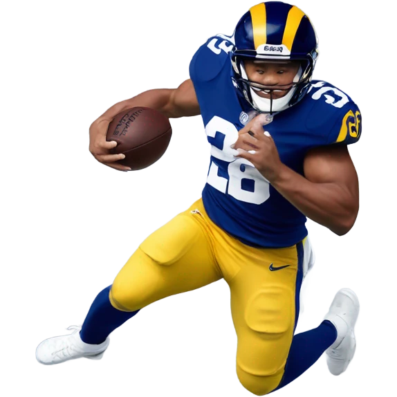 Saquon Barkley backwards jumping over the LA Rams mascot  emoji