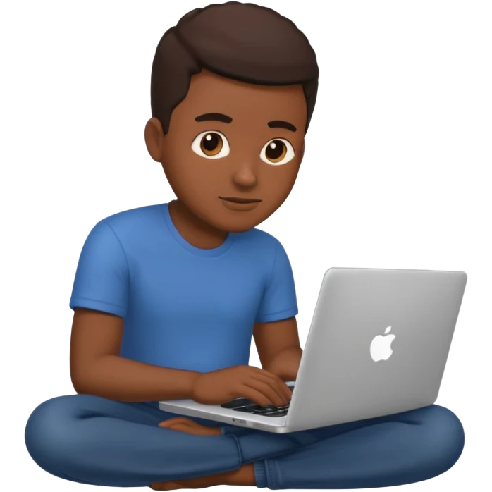 its a black man sitting working on a laptop with no face or anything emoji