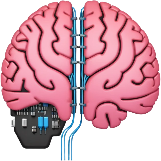 glowing brain with circuits AI emoji emoji
