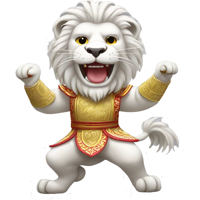 White lion dancing  emoji