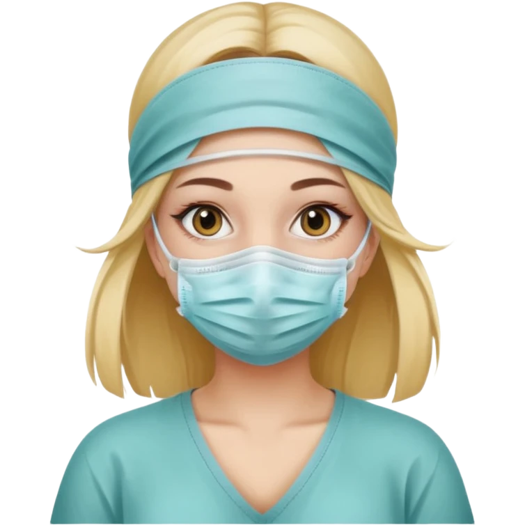 a beautiful girl wearing surgical mask emoji