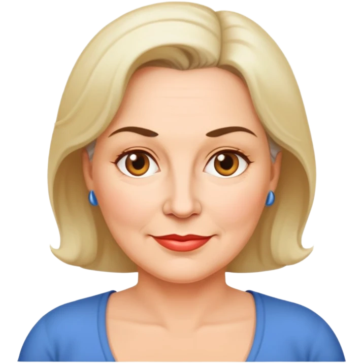 Middle-aged woman with a fuller figure, mid-40s emoji