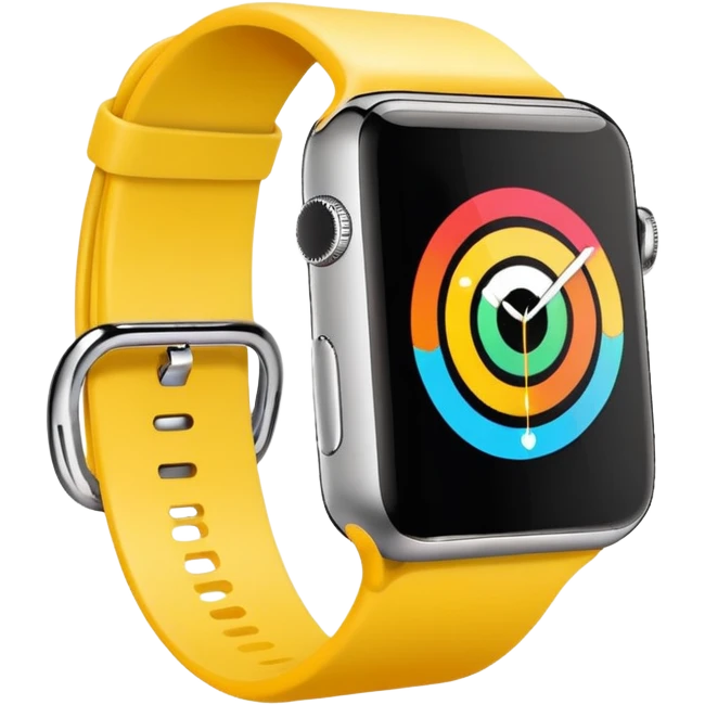 a colourful apple watch with fitness rings in the style of an ios emoji  emoji