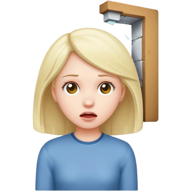 girl banging her head into wall emoji