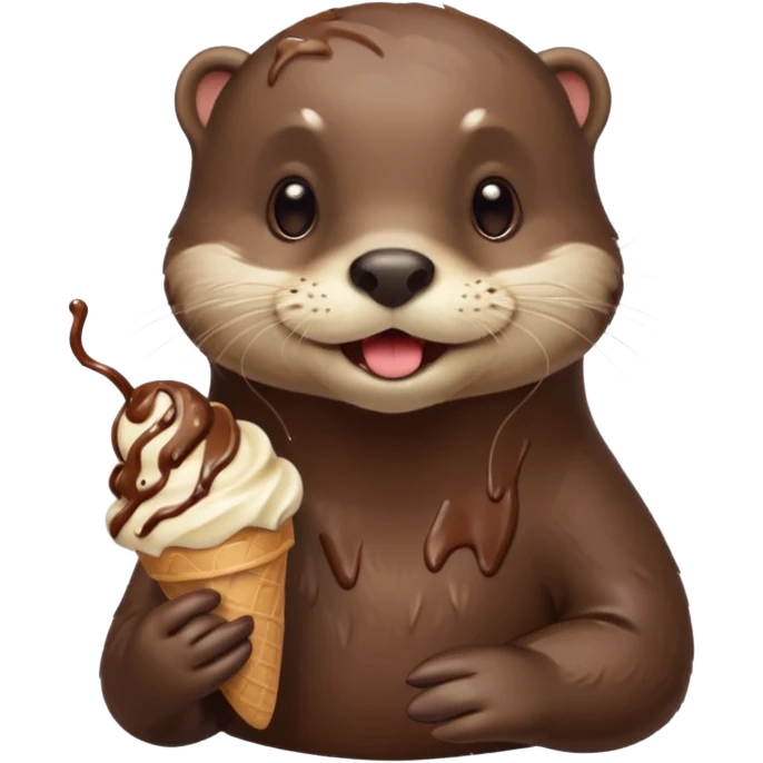 otter eating icecream emoji