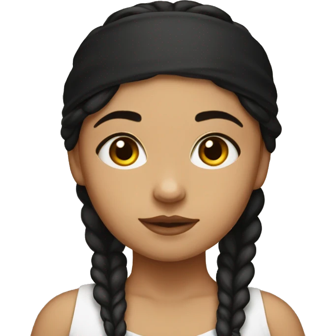 Métis girl with black headbands emoji