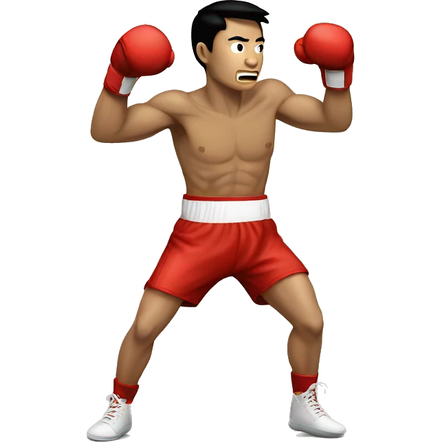 asian man boxer punching side emoji