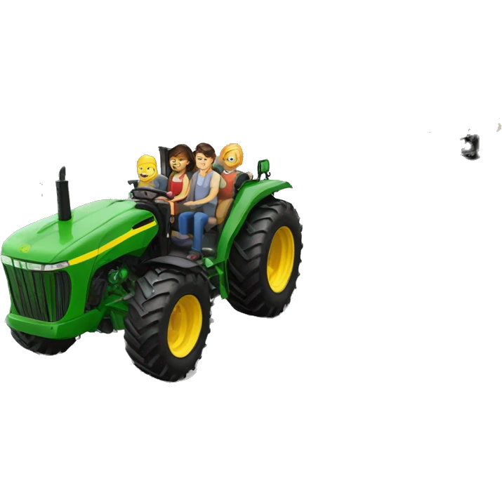 group of people driving giant tractor emoji