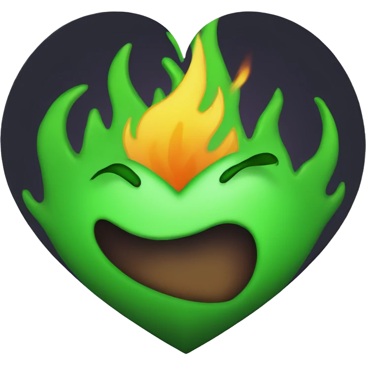 Green heart on fire ❤️‍🔥 emoji