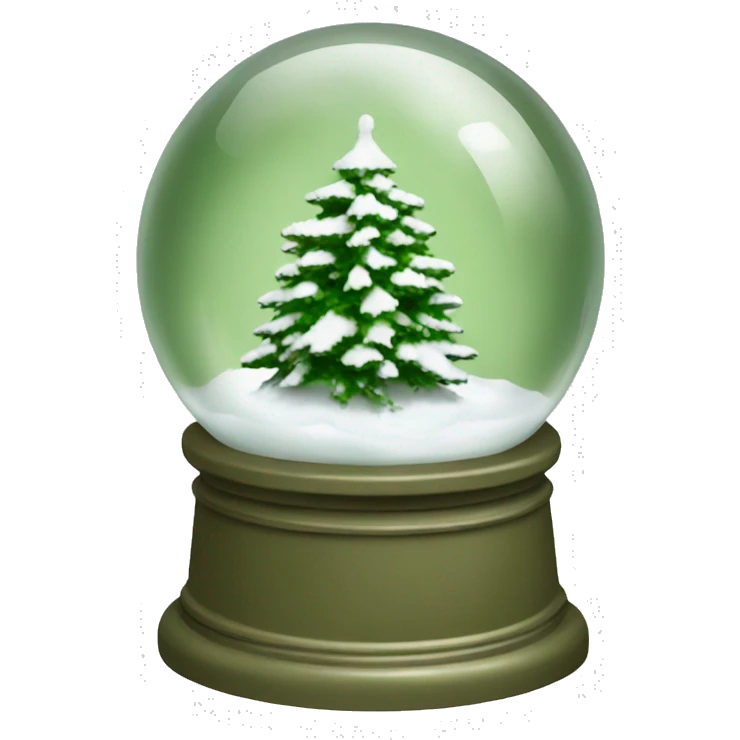 Khaki green snow globe  emoji