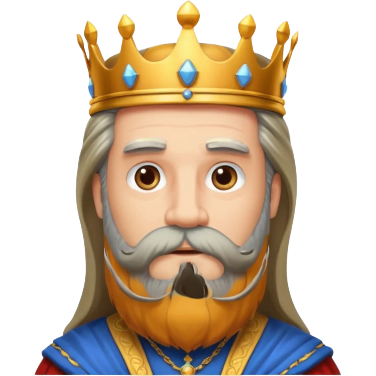 big bearded king with long hairs emoji
