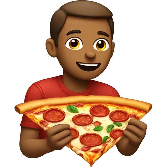 Guy eating pizza emoji