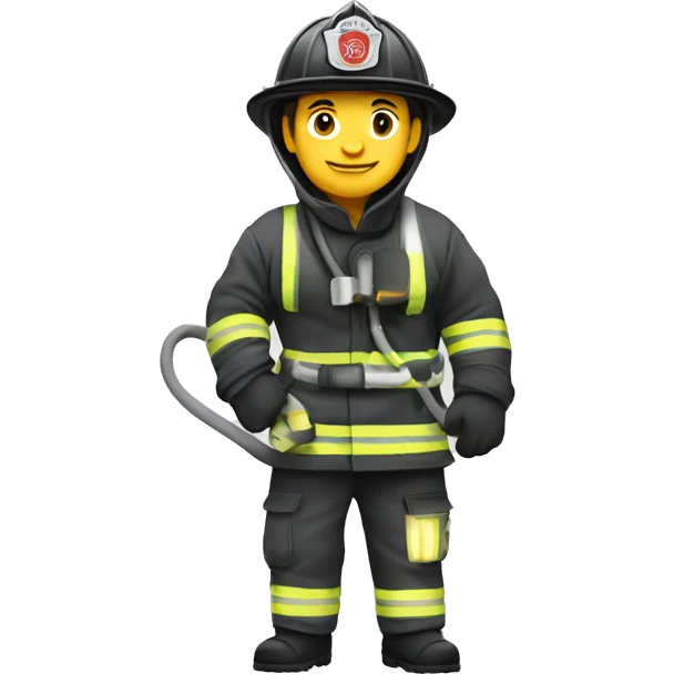 fire fighter, whole body, holding a hose emoji