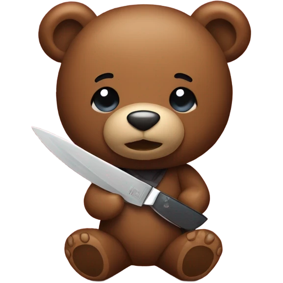 Teddy bear with knife emoji