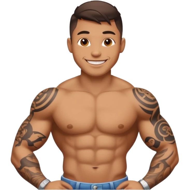 man with tattoo emoji