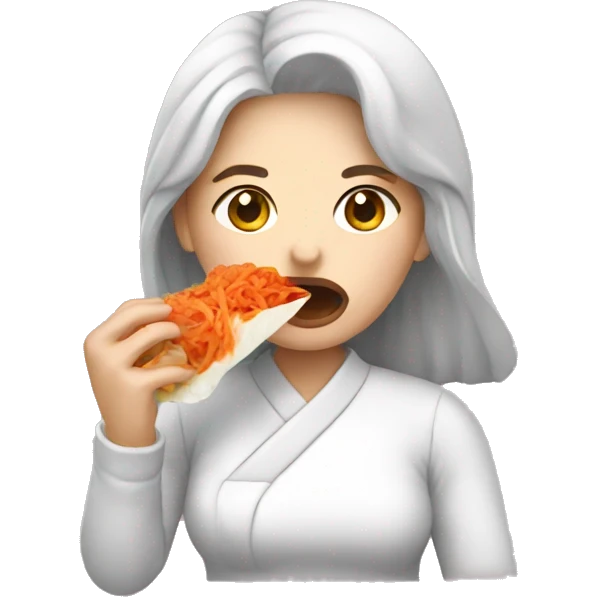 woman eating kimchi emoji