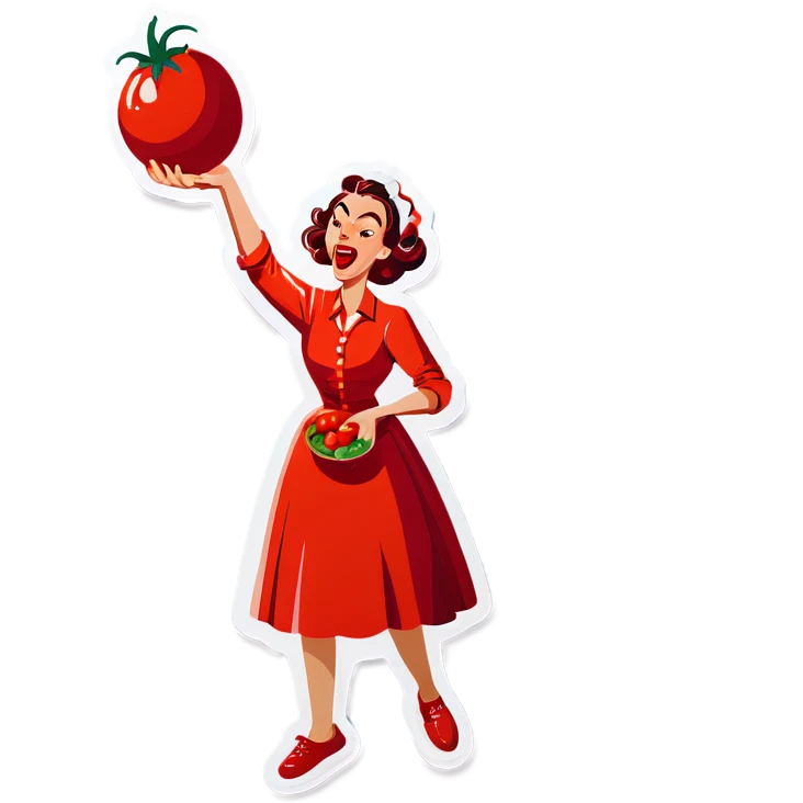 Mad lady throwing tomatoes  emoji