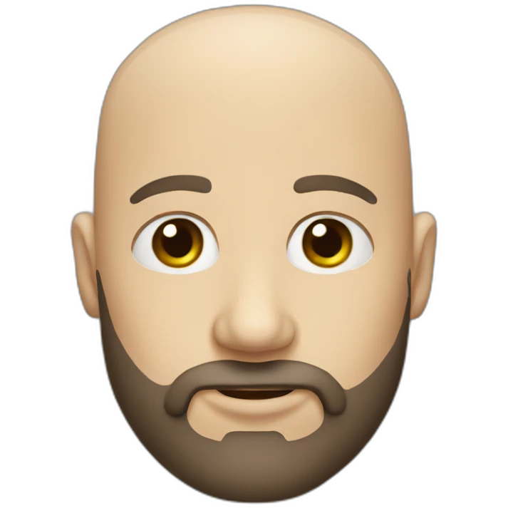 Bald white guy with dark brown beard emoji